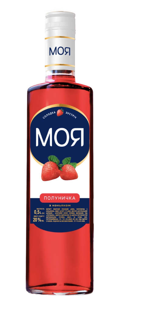 Вермут лікерний Моя Полуничка з коньяком 20% 0.5 л